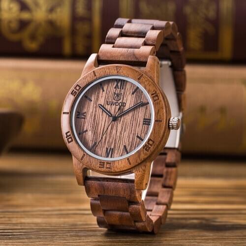 UWOOD Mens Wooden Bracelet Watches Sandal Wood Quartz Wristwatch Minimalist Male Mens Watch Orologio Uomo Relogio Masculino