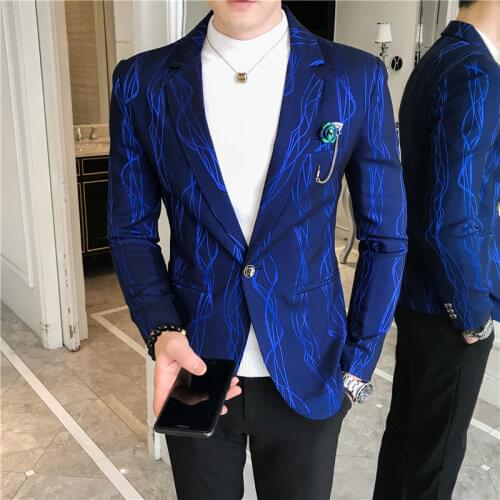 2021 New Mens Casual Blazers Plus Size Suit Male Slim Fit One Button Formal Suit Jacket Business Fashion Coat M-3XL