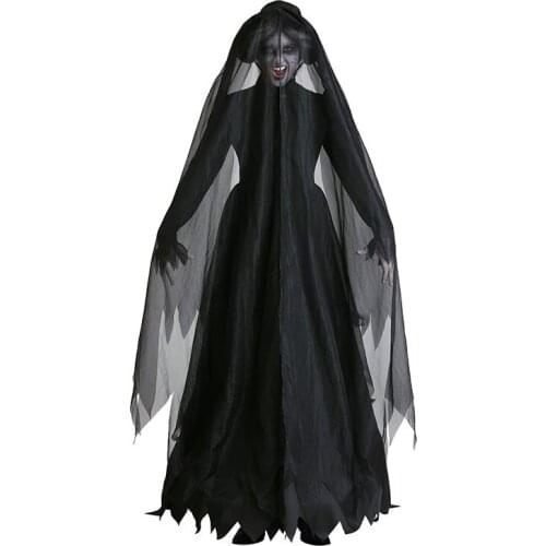 New Adult Halloween Cosplay Demon Ghost Princess Black Dress Lich King Vampire Cosplay Costume Ghost Bride Costume