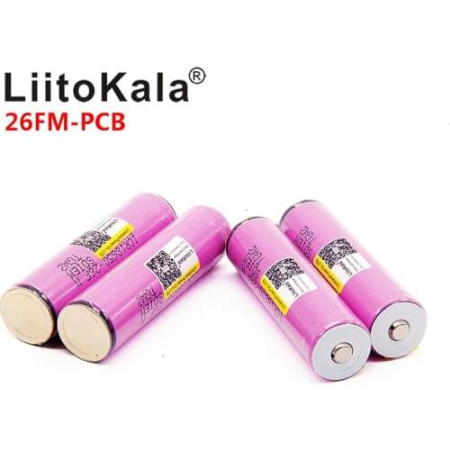 NEW LiitoKala 18650 2600mah ICR18650-26FM 3.7V 18650 Capacity Rechargeable Li-ion Battery for LED Flashlight Torch Battery