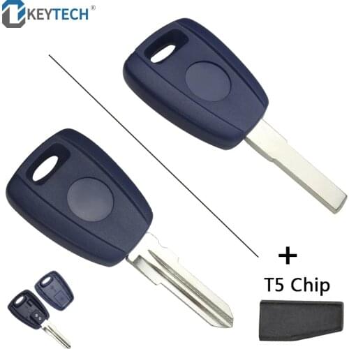 OkeyTech Replacement Transponder Key Fob With T5 Chip SIP22/GT15R Uncut Blade Fit For Fiat Bravo Punto Ducato Daily Scudo