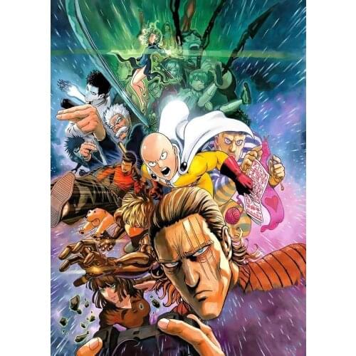 One Punch Man Japanese Anime 5 Silk Fabric Wall Poster Art Decor Sticker Bright