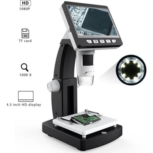 G710 1000X 4.3 inches HD 1080P Portable Desktop LCD Digital Microscope 2048*1536 Resolution Obj