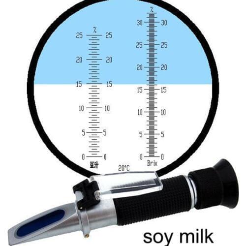 Soya bean milk Refractometer 0-25% concentration 0-32% brix sugar Content Tester Bean Juice Beverages Sweetness Meter