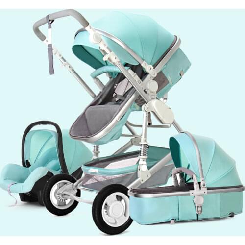 High Landscape Baby Stroller 3 in 1 With Car Seat and Stroller Luxury Infant Stroller Set Newborn Baby Car Seat Trolley 7 Gifts