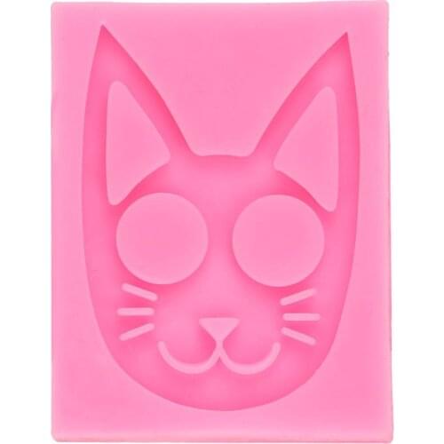 Cat Head Keychain Decorative Mold Cat Shape Crystal Drops Silicone Mould 15-1124