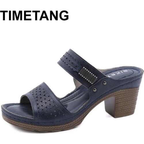 TIMETANG Womens Slippers Sandals 2021 Summer 7cm High Heels Women Shoes Woman Slippers Summer Sandals Fashion Shoes