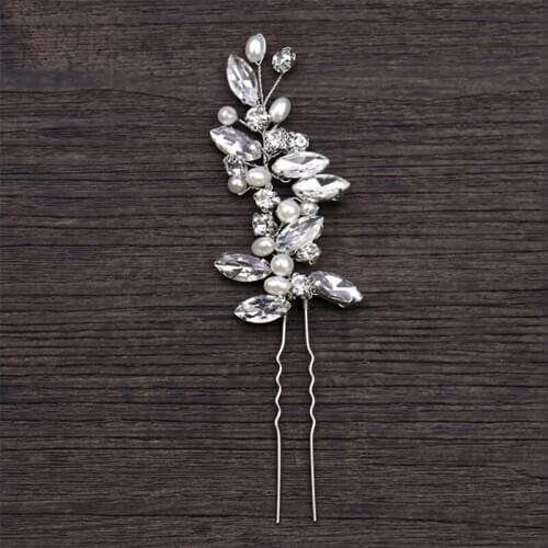Bride Hairpins Rhinestone Pearl Women Jewelry Headwear Hair Decoration Wedding