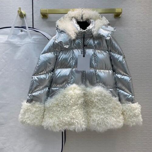 Bright Warm Oversize Snow Womens Down Coat Winter Stylish Hooded Zip Thick Padded Jacket Cute Windproof Female Silver Outerwear