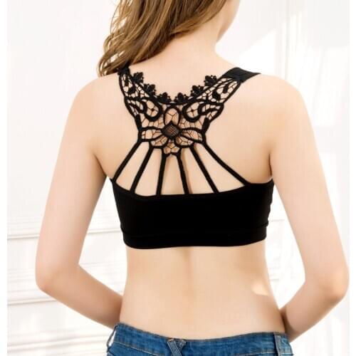 5pcs/lot New Spring Summer Listed Black White Sexy Lace Female Bra Modal Wrapped Chest With Pad Womens Clothing Accessories