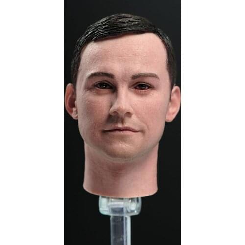 1/6 WWII Captain Head Sculpt D80147 PVC Male Soldier Head Carving Fit 12'' Action Figure Body Toy