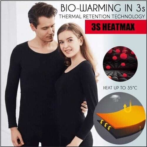 3 Seconds Heat Max Thermal Innerwear Tops Thermal Underwear Seamless Elastic Warm Suits