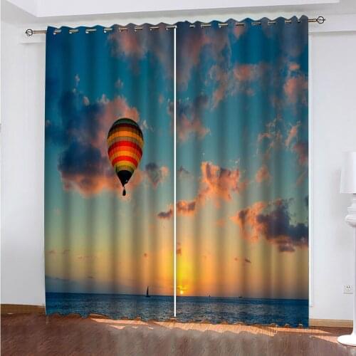 Morning Air Parachute Pattern 3D Curtains Custom Size Pink Living Room Bedroom Window Shading Sunscreen