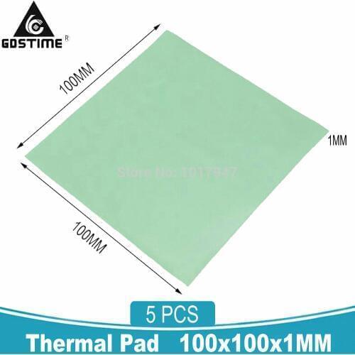 5Pieces LOT Green 100x1mm RAM Card IC Silicone Compound Conductive Thermal Pad Chip 100x100x1mm