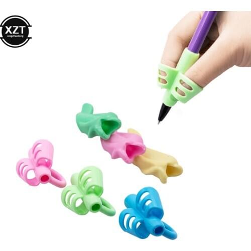 6pcs/set Non-Toxic Children Pencil Holder Writing Corrector Kids Silicone Pen Writing Aid Grip Posture Correction Device Tool
