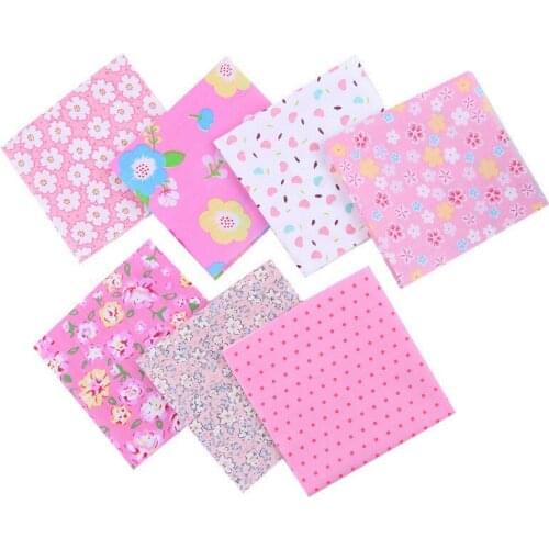 7Pcs/set 25*25CM New Europe and America Printed Cotton Cloth For Needlework Patchwork Sewing DIY Handicraft Quilting Fabric