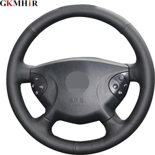 DIY Hand-stitched Black Artificial Leather Steering Wheel Cover for Mercedes Benz E63 W210 E240 E280 E320 2002-2005