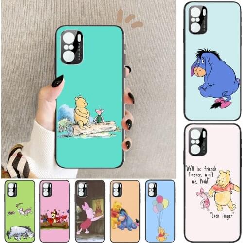 Disney Winnie Bear Cute Phone Case For xiaomi redmi POCO F1 F2 F3 X3 Pro M3 9C 10T Lite NFC Anime Black Cover Silicone Back Pret