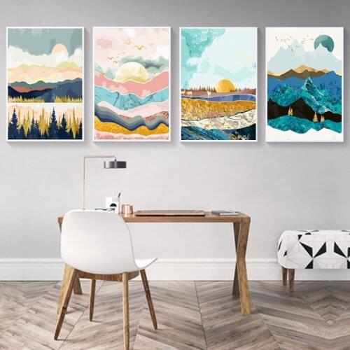 DIY Oil Painting By Number Sunrise 40x50cm Coloring By Numbers Mountain Landscape Paint Canvas Picture Hand Painted