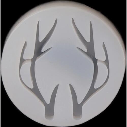 DoreenBeads Silicone Resin Mold For Jewelry Making Round White Deer Horn/ Antler Styles DIY Tools 5.8cm(2 2/8") Dia., 2 PCs