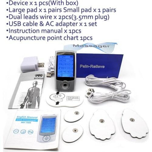 Pulse Digital Meridian Therapy Massager Dual Output Tens 16 Modes Portable EMS Relax Muscle Stimulator Fat Burner Pain Relief