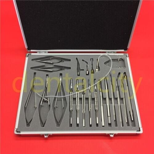 21pc Stainless steel/Titanium alloy Ophthalmic Cataract Eye Micro Surgery Surgical Instruments