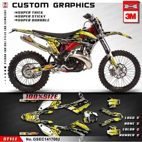 KUNGFU GRAPHICS MX Decal Sticker Kit for Gas Gas EC 125 200 250 300 450 EC125 EC200 EC250 EC300 EC450 2014 2015 2016 2017 Yellow