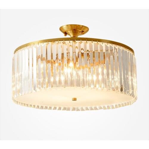 Bedroom lamp ceiling lamp light luxury crystal lamp simple round room lamp garden entrance household lamps