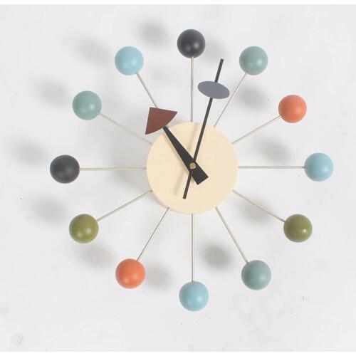 Fashion Clock Popular Designer Beautiful Modern Luxury Home Decorative Diy Wooden Balls Wall Clocks Candy Reloj De Pared 25XX06
