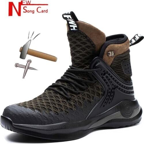 Winter Safety Boots Men Lightweight Comfortable Steel Toe Cap Anti-Piercing Outdoor Foot Protection Work Shoes Sneaker Big Size