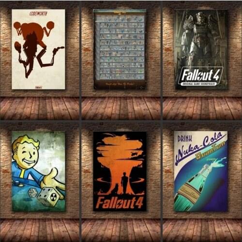 Fallout 3 4 Game Canvas Painting Posters and Prints Wall Art Modern Picture for Living Room Teen Room Bedroom Home Decor Cuadros