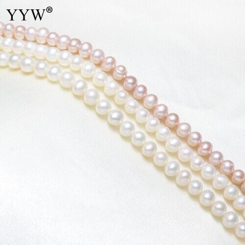 YYW 4-5mm Natural Freshwater Pearl Irregular Potato Shape Beads For Jewelry Making DIY Bracelet Necklace Strand 13.3" 15.7"