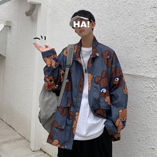 2021 Spring & Autumn New Plus Size Loose Casual Bear Lapel Jacket Korean Casual Street Style Simple Men Coat Tops Free Shipping