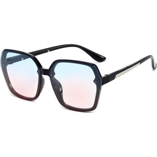 Vintage Oversized Square Sunglasses Women Brand Designer Luxury Retro Black Frame Sun Glasses for Women Female UV400 Shades