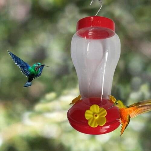 Plastics Bird Water Feeder Bottle Hanging Hummingbird Feeder Garden Outdoor Plastic Flower Iron Hook Pet Bird Supplies