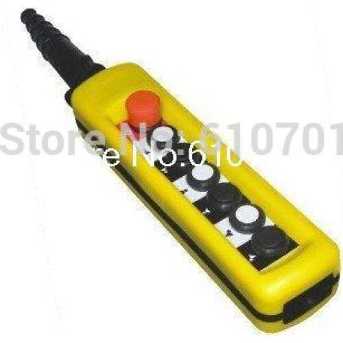 XAC-6913 2 Speed Control Hoist Crane 6 Pushbuttons Pendant Control Station With Emergency Stop