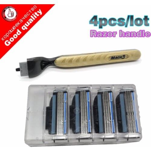 4pcs Blade System Men Face Shaving blade razor blade shaving men Standard for RU&Eu US lamina de barbear to shave razor handle
