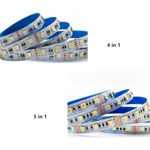 5M Led Strip 12v/24v 5050 60LED/M 84LED/M 94LED/M 4 in 1 5 in 1 RGB+W+WW nowatereproof Flexible Tape Decoration Ribbon Led strip