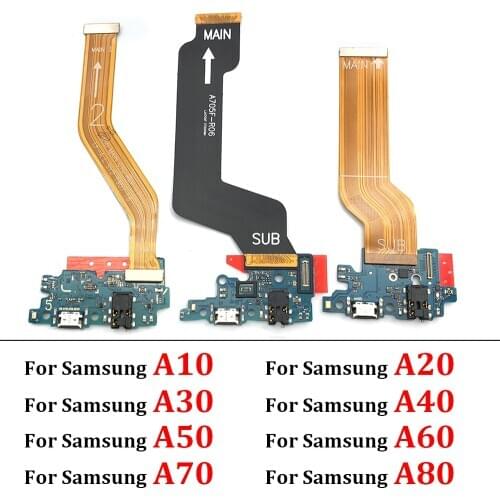 USB Charging Port Connector Board + Mainboard Flex Cable For Samsung A10 A20 A30 A40 A50 A60 A70 A80 A10S A20S A30S A50S A31 A41