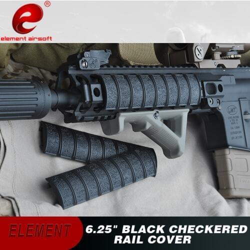 Element 3pcs/pack 6.25" Checkered Rail Handguard Cover Black Dark Earth Foliage Green Weaver Mount g EX320