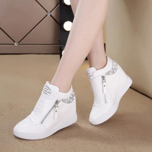 Winter Black White Hidden Wedge Heels sneakers Casual Shoes Woman high Platform Shoes Womens High heels wedges Shoes For Women