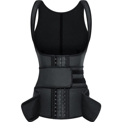 Women Latex Waist Trainer Body Shaper 9 Steel Boned Underbust Corset Vest Ladies Female Waist Cincher Shapewear for Weight Loss