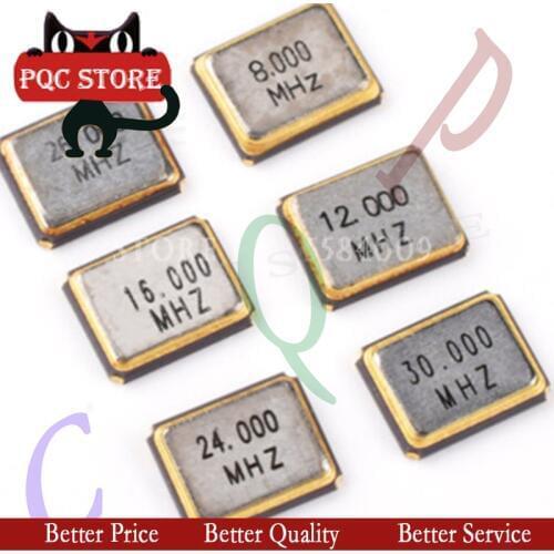 10PCS 3225 12/16/25/24/26/40/20/8/27 / 32MHZ SMD 4-pin passive crystal 3225 8MHZ 12MHZ 16MHZ