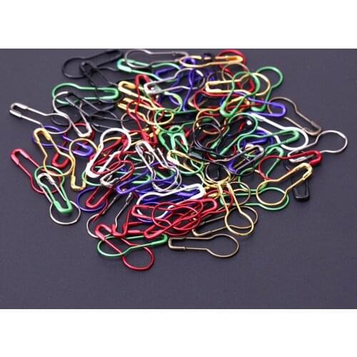 100pc Mix Color Safety Pins Gourd Shape Metal Clips Marker Gourd Pins Safe DIY Sewing Kit Craft Knitting Cross Stitch Holder
