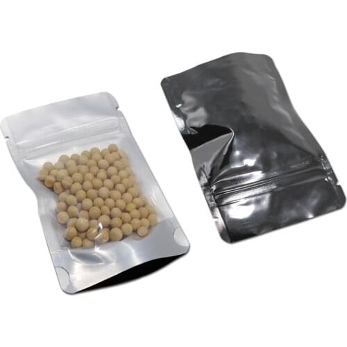 15*23cm 50Pcs/ Lot Clear Black Stand Up Pure Mylar Zip Lock Bags For Nut Package Heat Seal Storage Doypack Aluminum Foil Pouch