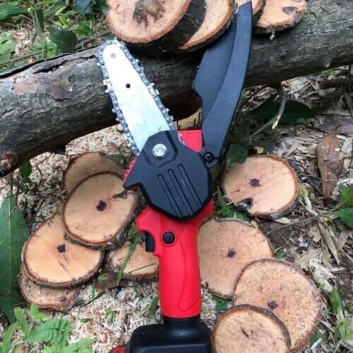 4 In Upgrade Mini Chainsaw Cordless Electric Chain Saw With Light Protection Bezel One-handed Chain Saw Pruning Shears Chain Saw
