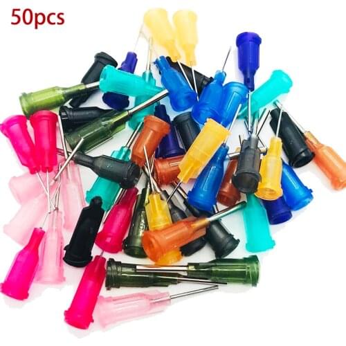 50pcs /Set Dispensing Needle Welding Fluxes For Welding Tools Suitable All Glue Liquid Solder Paste Adhesive Dispenser