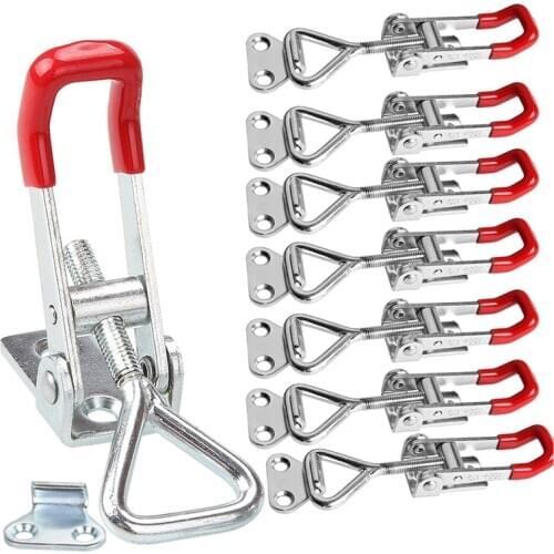 8Pack Pull Latch Clamp Latch 360Lbs Capacity Adjustable Quick Release Draw Latch for Door Latch Hook Toggle Clamp