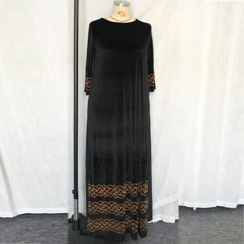 African Soft Velvet Dresses For Women Autumn Winter New Stick Diamond Maxi Dress Fashion Dashiki African Clothing Gowns Vestidos