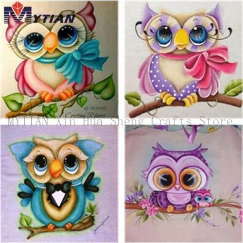 NEW 5D Full Square/Round Drill Diamond Embroidery Cartoon Cute Owls Diamond Painting Cross Stitch Home Decor 3D DIY Wall Sticker